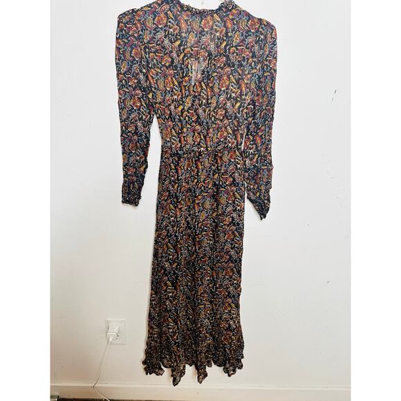 SEA NEW YORK Gerardtest Brown Paisley High Neckline Nicolette Midi Dress sz 6 - Picture 3 of 16